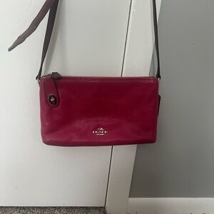 Coach Red Crossbody Bag with Vibrant Leather